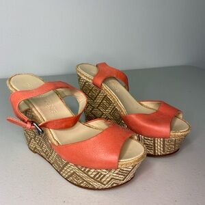 Vera Wang Coral Wedge Sandals